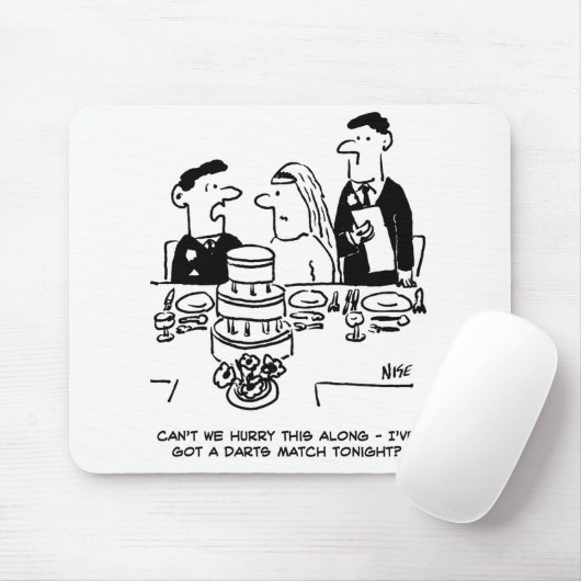 Tapis De Souris Mariage Réception Le marié a une allumette de fléc (Avec souris)