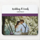 Tapis De Souris Mariage violet et blanc (Devant)