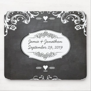 Tapis De Souris Mariages de typographie de tableau noir