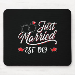 Tapis De Souris Marié Est 1969 Mari Femme 56e Mariage An