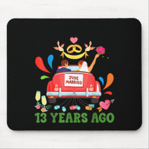 Tapis De Souris Marié il y a 13 ans couple drôle 13e anniversaire