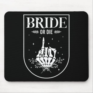 Tapis De Souris Mariée d'Halloween ou Meurt Gothique Enterrement d