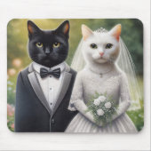 Tapis De Souris Mariée et marié chat (Devant)