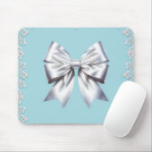 Tapis De Souris Mariée Turquoise Robin's Egg Blue Big White Bow (Avec souris)