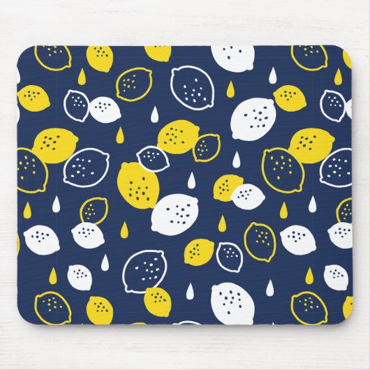 Tapis De Souris Marine Blue Lemon Art - Refresh Citrus Design (Devant)