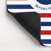 Tapis De Souris Marine marine marine Bleu Rouge Blanc rayures Ancr (Coin)