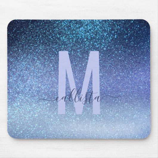 Tapis De Souris Marine Pastel Blue Triple Parties scintillant Ombr (Devant)