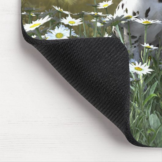 Tapis De Souris Marionnette dalmate mignonne dans les marguerites (Coin)