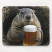 Tapis De Souris Marmotte avec chope de bière (Devant)