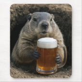 Tapis De Souris Marmotte avec chope de bière (Devant)