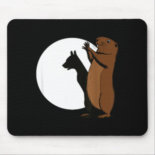 Tapis De Souris Marmottes Chien Ombre Marionnette Drôle Woodchuck