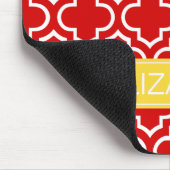 Tapis De Souris Marocain blanc rouge #6 Nom de l'ananas Monogramme (Coin)