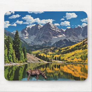 Tapis De Souris Maroon Bells et Moose
