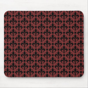 Tapis De Souris Maroon Fancy Fleur de lis Mousepad