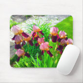 Tapis De Souris Maroon Iris Fleur Mousepad (Avec souris)
