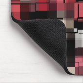 Tapis De Souris Maroon noir blanc Abstrait Plaid (Coin)