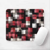 Tapis De Souris Maroon noir blanc Abstrait Plaid (Avec souris)