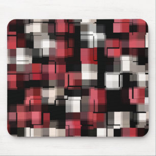 Tapis De Souris Maroon noir blanc Abstrait Plaid