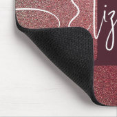 Tapis De Souris Maroon Rose Parties scintillant Monogramme Nom Pad (Coin)