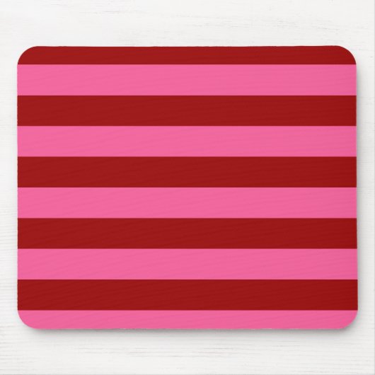 Tapis De Souris Maroon Rouge rose rayures Design (Devant)