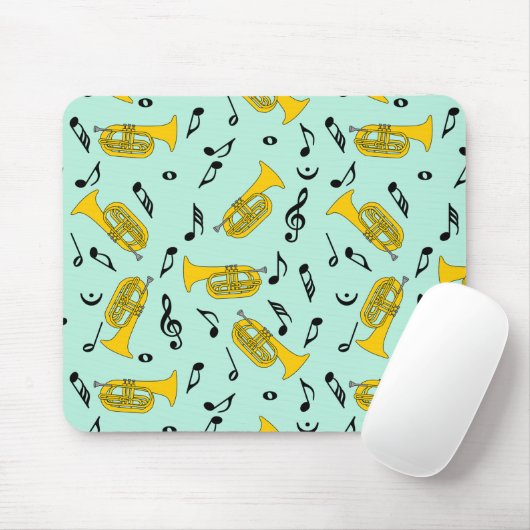 Tapis De Souris Marquage Baritone Notes musicales Clés Treble (Avec souris)