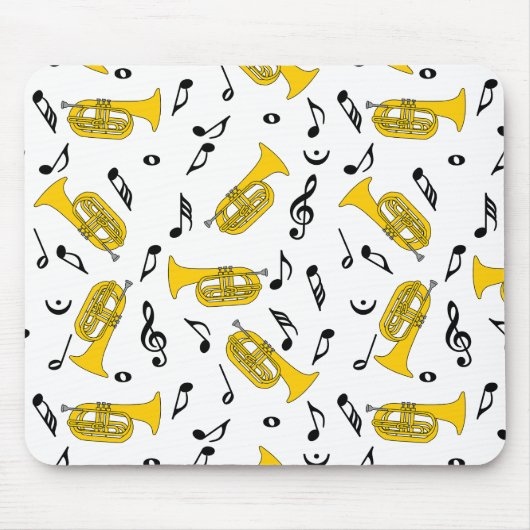 Tapis De Souris Marquage Baritone Notes musicales Clés Treble (Devant)