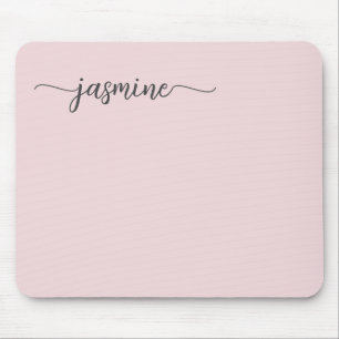 Tapis De Souris Marque-page personnalisé rose blush simple et fémi