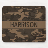 Tapis De Souris Marron Camouflage Monogrammé (Devant)