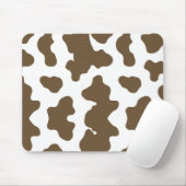 Tapis De Souris Marron rustique  & Imprimé de vache blanche Countr (Avec souris)