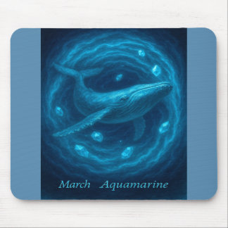 Tapis De Souris Mars Aquamarine - Baleine et Gem Océan