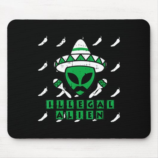 Tapis De Souris Martian Alien illégal Zone mexicaine-51 Hallowee a (Devant)