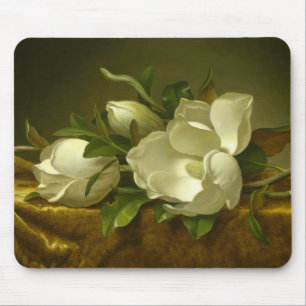 Tapis De Souris Martin Johnson Heade - Magnolias sur Gold Velvet