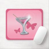 Tapis De Souris Martini papillon rose mousepad (Avec souris)