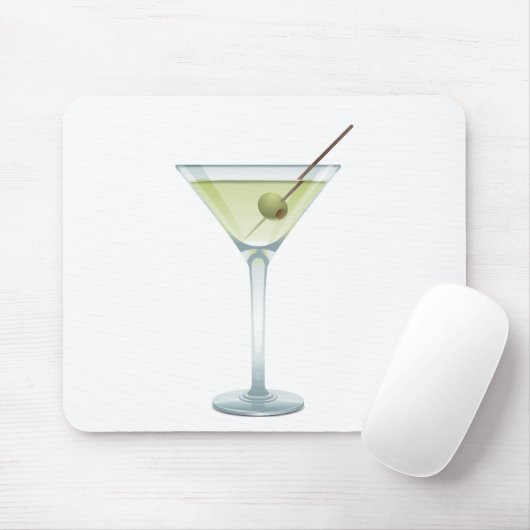 Tapis De Souris Martini sur blanc (Avec souris)
