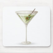 Tapis De Souris Martini sur blanc (Devant)