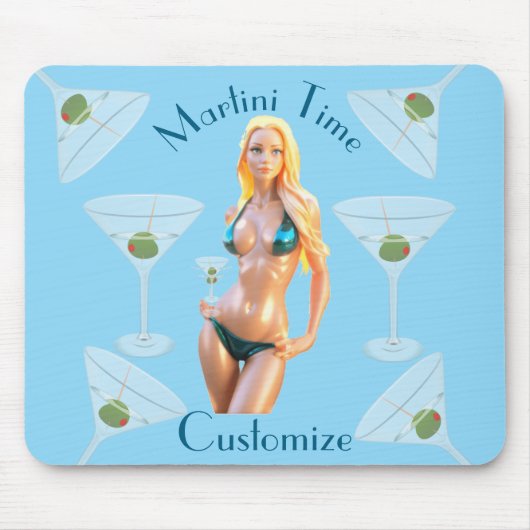 Tapis De Souris Martini time Bikini Babe Thunder_Cove (Devant)