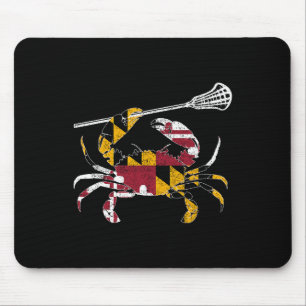 Tapis De Souris Maryland Crabe Bleu Lacrosse Lover Drapeau De Mari