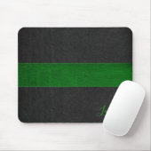 Tapis De Souris Masculine Monogramme en cuir vert et noir (Avec souris)