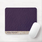 Tapis De Souris Masculine monographique moderne en cuir violet (Avec souris)