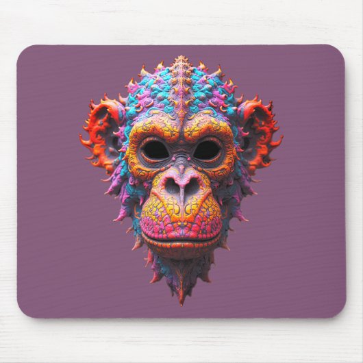 Tapis De Souris Masque de chimpanzé orné (Devant)