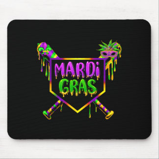 Tapis De Souris Masque de fête de Carnaval Mardi Gras de baseball