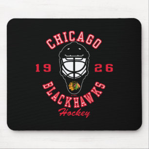 Tapis De Souris Masque de hockey des Blackhawks de Chicago Noir Of