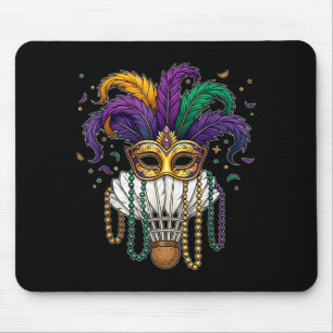 Tapis De Souris Masque de Mardi Gras de badminton drôle perles pou
