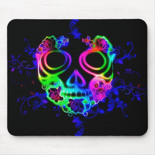 Tapis De Souris Masque d'Halloween mexicain coloré Mousepad (Devant)