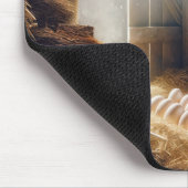 Tapis De Souris Masque facial sur une poule de ferme (Coin)