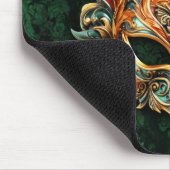 Tapis De Souris Masque Orné Doré sur Fond Vert Forêt (Coin)