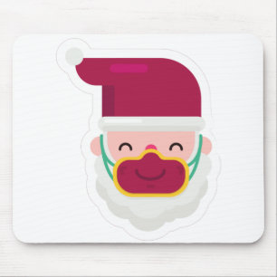 Tapis De Souris masque visage coronavirus père Noël xmas