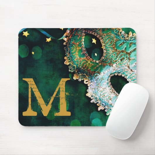 Tapis De Souris Masquerade Masque Masque Masogramme Monogramme Pre (Avec souris)