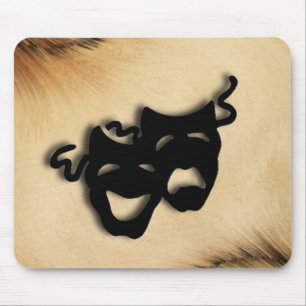 Tapis De Souris Masques rustiques de théâtre de comédie et de