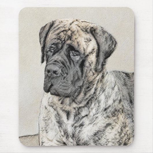 Tapis De Souris Mastiff anglais (Brindle) Peinture - Chien Art (Devant)